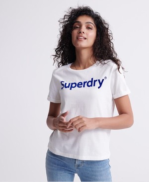 Superdry Flock Boxy Női Pólók Fehér | WMDHS3687